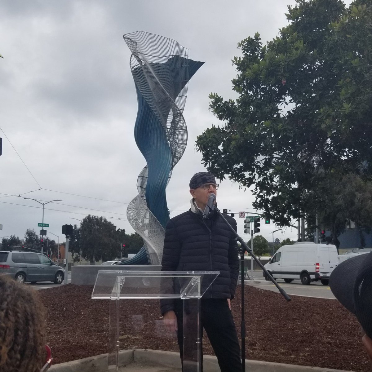 CliffGarten's tweet image. We are excited to take part in today’s the opening ceremony of Islais by @CliffGarten. This artwork is inspired by the history and landscape of Bayview Gateway and Islais Creek. Thank you @sfport @SFAC and Bayview Hill Neighbors Association for a warm welcome!