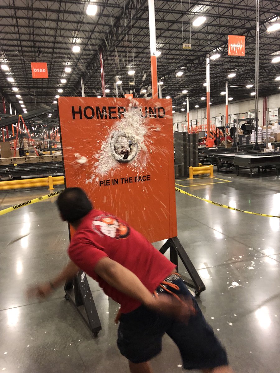 The time came to make good on our #HomerFund challenge promise to our associates with a good old pie to the face!