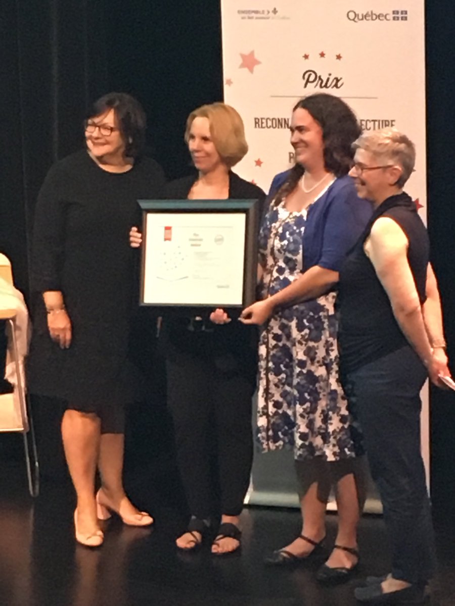 Proud moment in Quebec City, as our teachers are presented with a French Literacy Prize! #prixdereconnaissance #emsb
