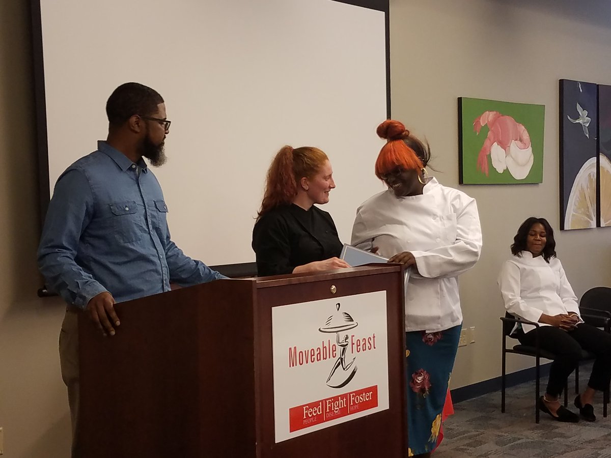 Moveable_Feast's tweet photo. Congrats to our new graduates of the Culinary Arts Training Program! During today's ceremony Tracy Dunlap, Dabria Smith, and Brittany Wilson all proudly received their certificates for completing the 12-week class. #CulinaryArtsTraining #graduates https://t.co/keGXqNeK3i