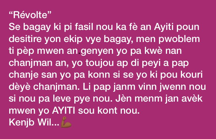 kenjbwilht's tweet photo. Fe yon ti reflechi sou sa pou mwen stp. https://t.co/4QCJWWJiKH