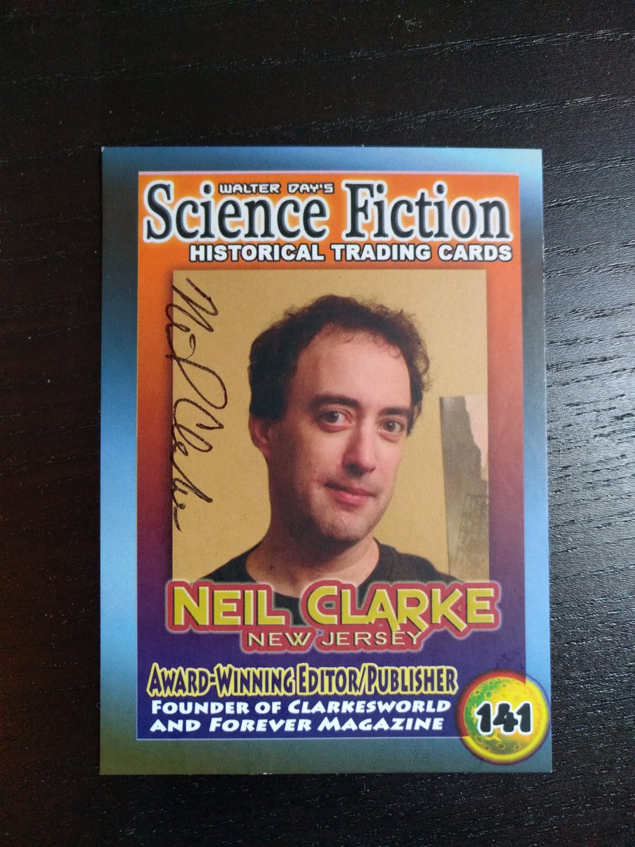 mattkressel's tweet photo. Got my Neil Clarke of @clarkesworld Science Fiction Historical Trading Card autographed at the #nebulas2018. https://t.co/g8mMb0eL1S