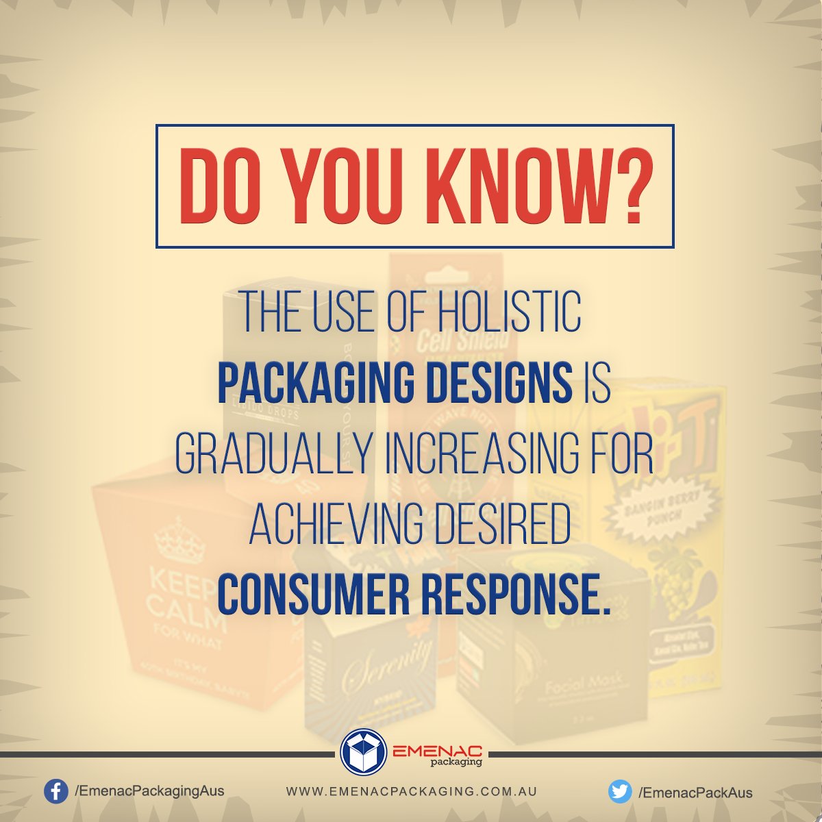 EmenacPackAus's tweet image. #DoYouKnow the use of holistic #packagingdesigns is gradually increasing for achieving desired #consumerresponse?

#Packaging #Printing #Designing #CustomBoxes #BoxPackaging #CustomBoxPackaging #EmenacPackAus