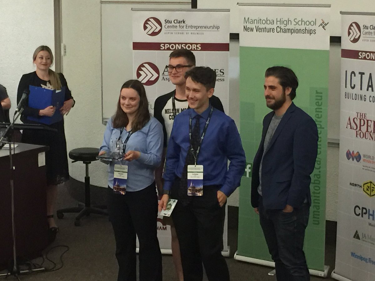 AnoMagnifico's tweet photo. Congrats 2nd place winners #tradeshow #bizplan @nmcLRSD @louis_riel_sd Congrats Jo Ann Katy Tye Julia Kelsen #welldone @ImaginePRGM @jaheart4 @TheWpgChamber @northforgemb @StuClarkCentre #hsVENTUREchampionships https://t.co/WrIVOp6mgr