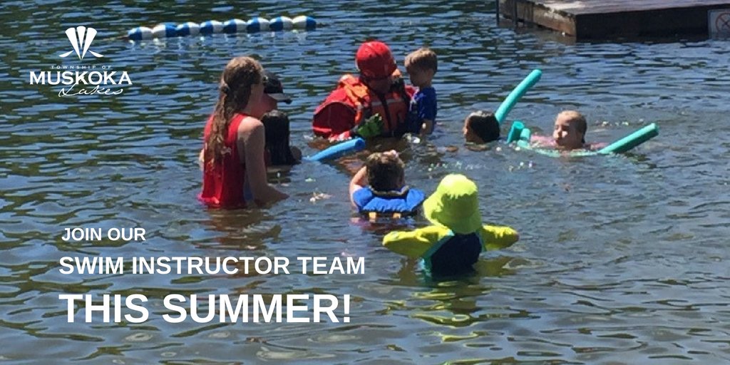 MuskokaLakesTwp's tweet photo. Join our swim instructor team this summer! The Township of Muskoka Lakes is currently recruiting instructors for the waterfront swim program. Details: https://t.co/sfTaLfI1YD #MuskokaLakes https://t.co/qu2W7Nf4DB