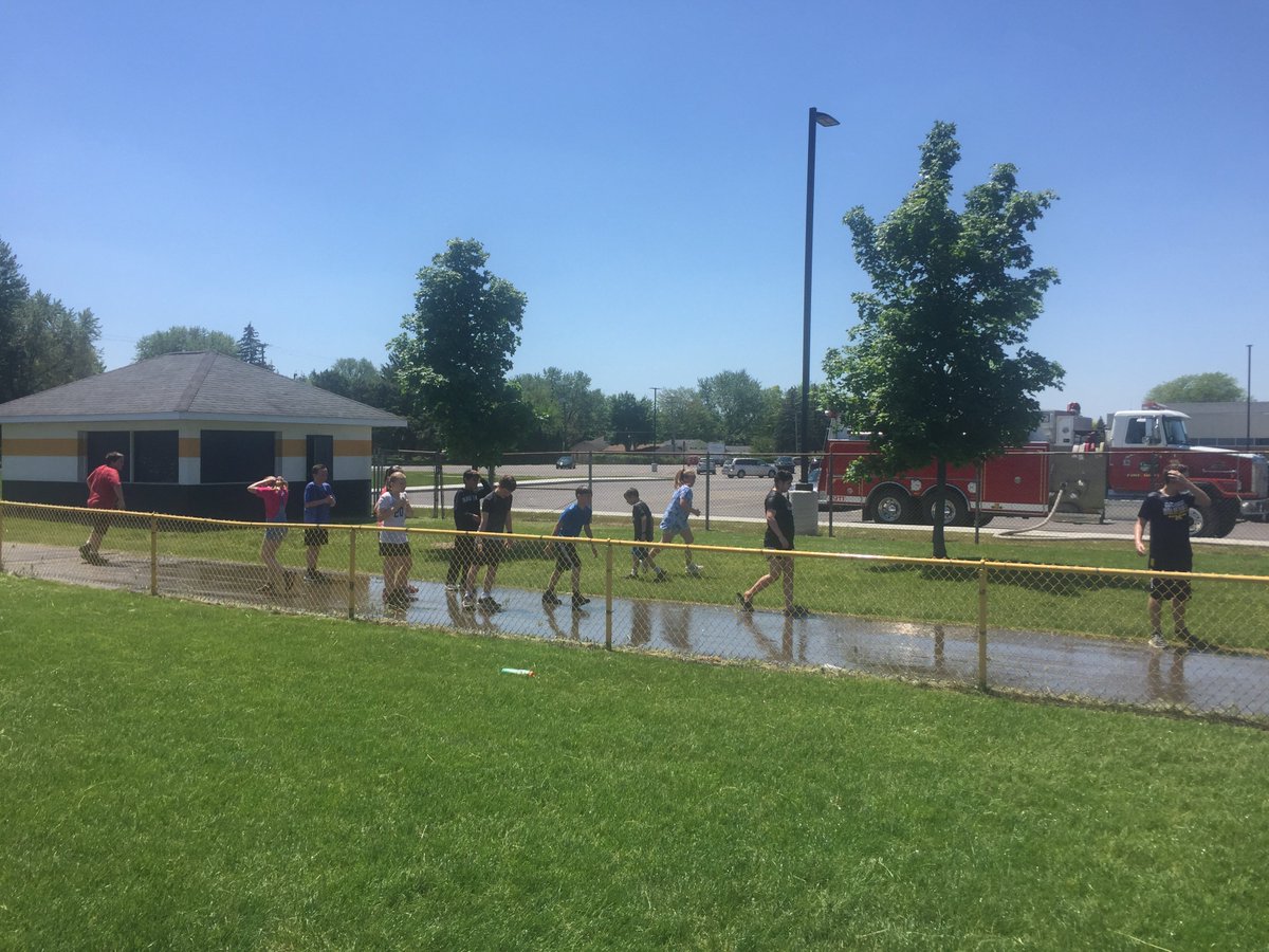 cam2016adams's tweet photo. Thank you, Saline Fire Dept., for helping cool down the Adams' students on Field Day.  We needed it! https://t.co/O7Hm8pMipg