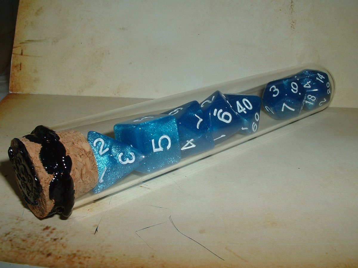 Kristyn_E_Start's tweet photo. #BrandNew #InStock #ForSale #RPG #DnD #Polyhedral #Dice sets within #Artisan #HandBlown #Glass vials with #StudioKES wax seals. $14 each order via kesmini@yahoo.com or twitter messenger, all forms of payment accepted via #PayPal! https://t.co/LpeZ00pRdS https://t.co/CsQS7cXHDY