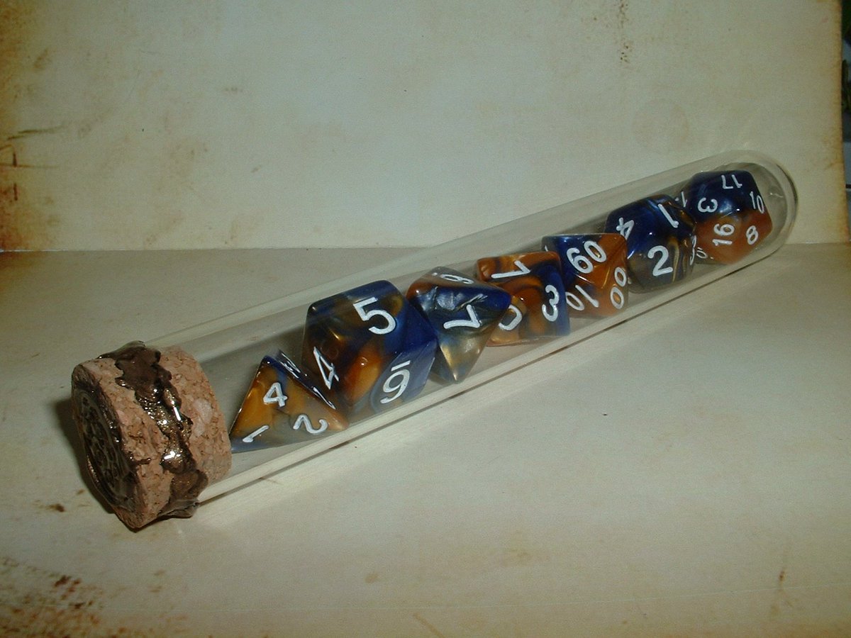 Kristyn_E_Start's tweet photo. #BrandNew #InStock #ForSale #RPG #DnD #Polyhedral #Dice sets within #Artisan #HandBlown #Glass vials with #StudioKES wax seals. $14 each order via kesmini@yahoo.com or twitter messenger, all forms of payment accepted via #PayPal! https://t.co/LpeZ00pRdS https://t.co/CsQS7cXHDY