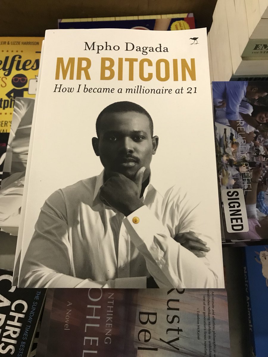 readerwarehouse's tweet photo. Just delivered to our head office and in all our stores next week! #MrBitcoin @mphodagada @JacanaMedia @JacanaMole #LocalBusiness #BusinessBook #HotOffThePress #LocalPublishing #JacanaMedia #Bitcoin #MphoDagada https://t.co/KQtXmC7Ro8