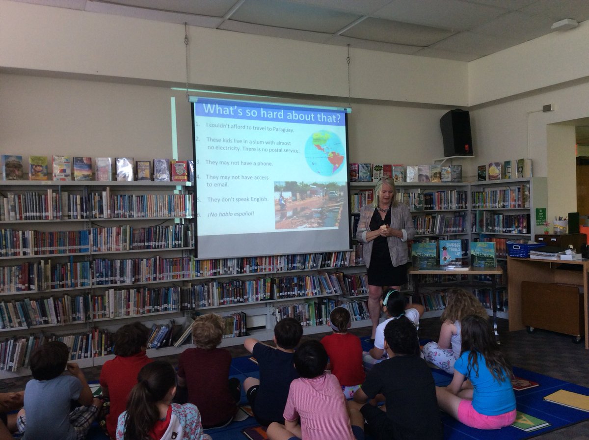 BrendaMBrush's tweet photo. "Something to do. Something to work hard at. Something to be proud of." LIFE according to Susan Hood, award wining author of Ada's Violin, who met with #JC 4th graders today. #PracticeIsImportant @JC_LLC
@GPSLibraries @JCSPrincipal @JCAsstPrincipal @sHood125 https://t.co/LXylh5IbP6