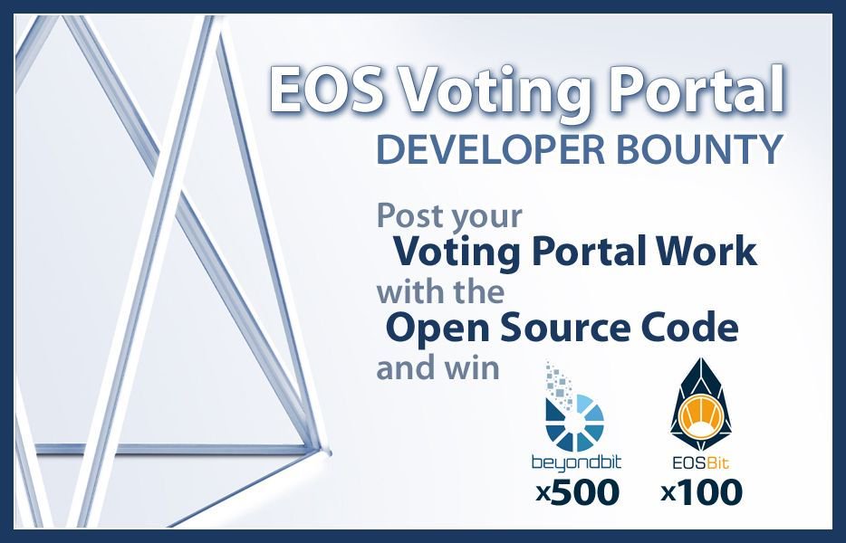 kwadwo_Anaman's tweet photo. beyond_bitcoin announces a BOUNTY: Post your Open Source EOS VOTING PORTAL [Win 500 BeyondBit + 100 EOSBit] https://t.co/3XeiRHBHDz #eos #eosprojects #steem #cryptocurrency #blockproducers #bounty
@bitshares @eos_io https://t.co/UJ3PMgVE09 https://t.co/Sik776kwHJ