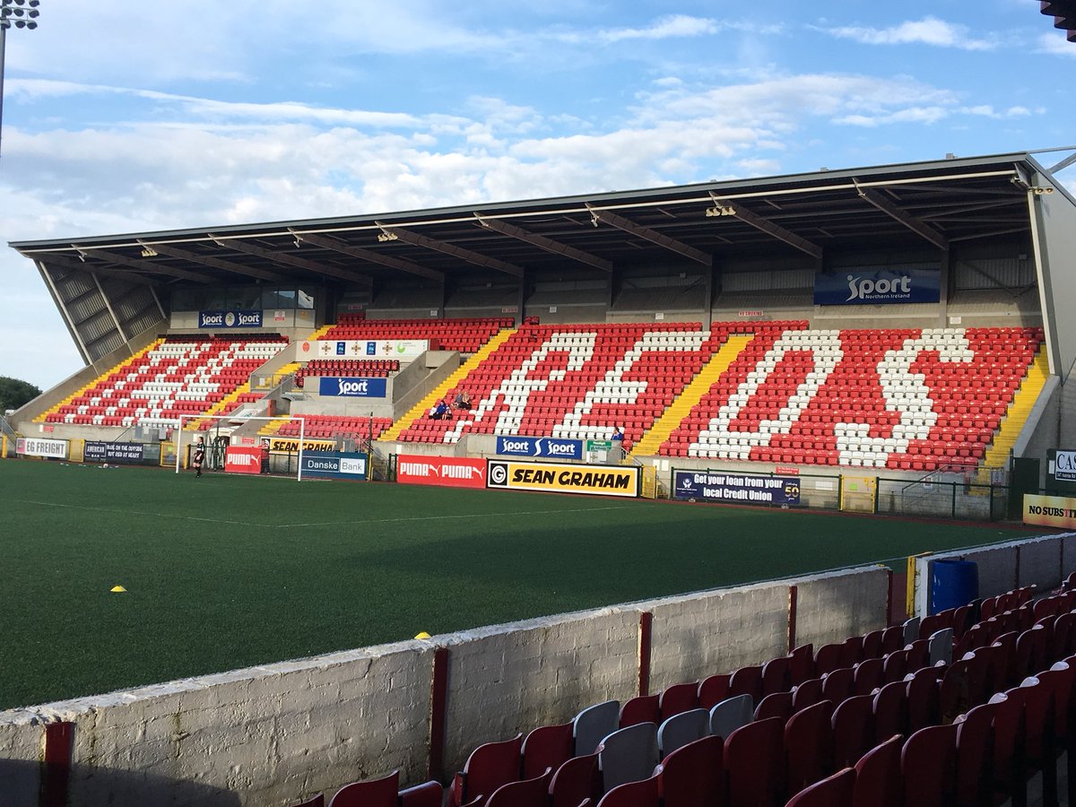 MegEVanArsdale's tweet photo. In the home of Cliftonville FC for another friendly—at Solitude Stadium @CentreWSoccer @LauraHoffman1 https://t.co/PQki8zfYON