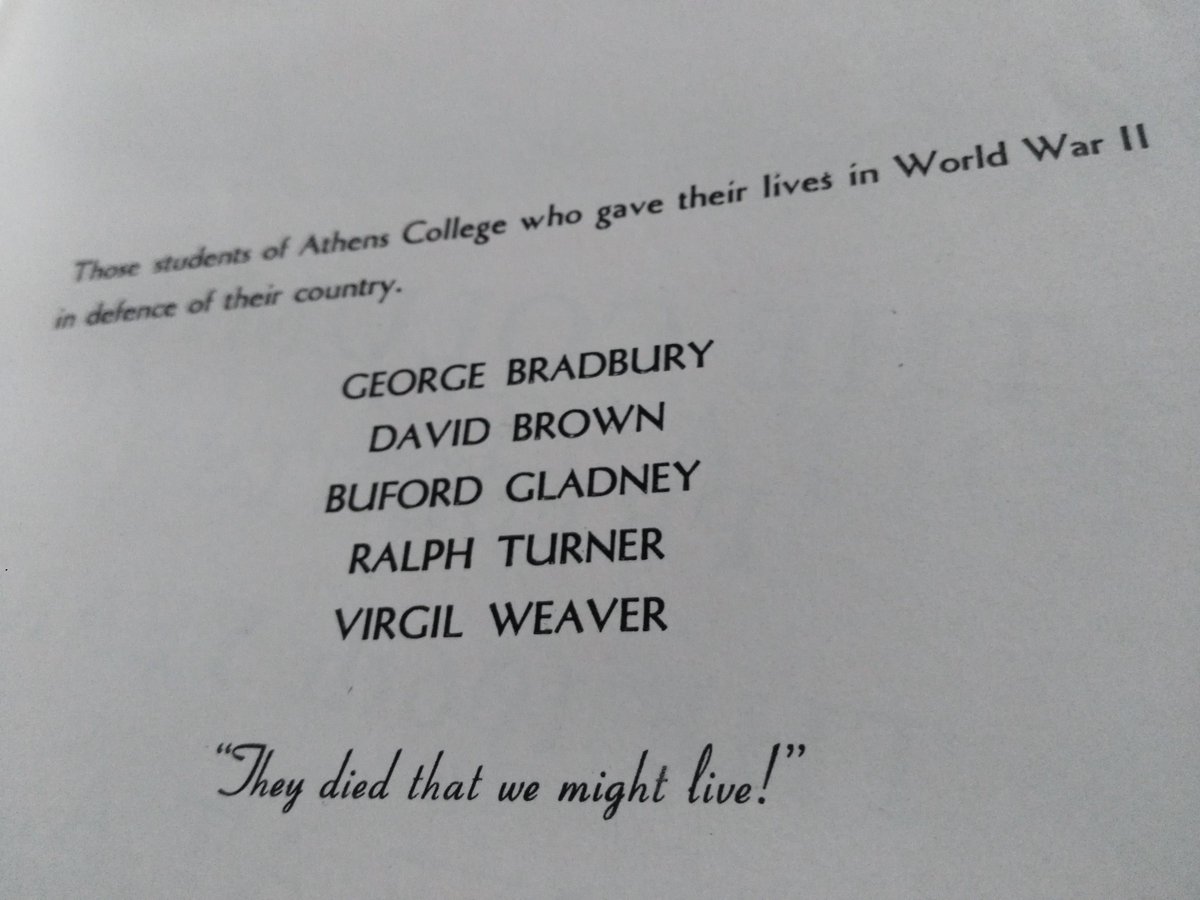 AthensStArchive's tweet photo. We hope everyone has a safe Memorial Day weekend.
Thank you to all who serve, have served, and those who never made it home. Pictured here are just some of @AthensState 's honored WWII veterans.

1942 Yearbook: https://t.co/qxTEcn0reQ
#AlabamaHistory #AL200  #MemorialDay https://t.co/gyXZpChgND