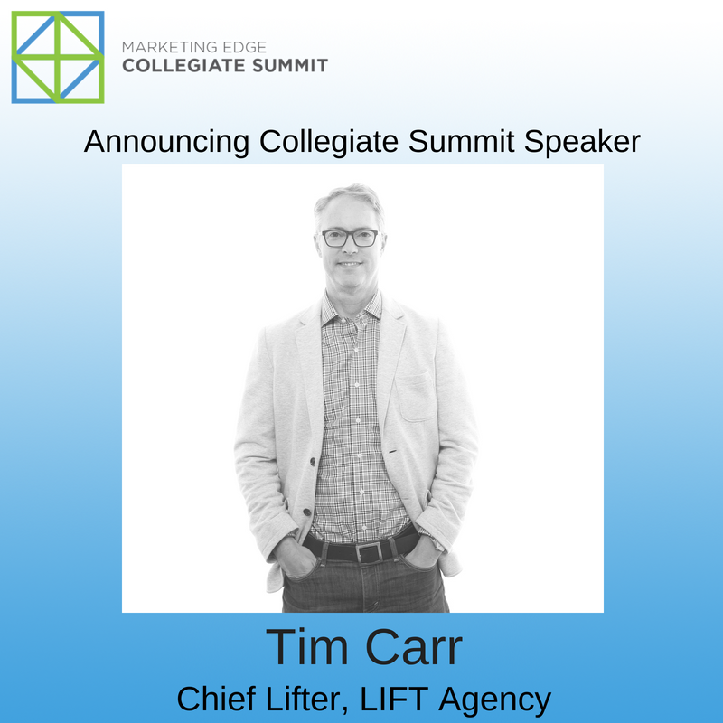 mktgEDGEorg's tweet photo. Speaking at #EDGESummit18 is Tim Carr, a Chief Lifter at @weareliftagency. Students learn how to drive digital results directly from the expert.
Learn more @ https://t.co/LoGi5RVldb
#CollegiateSummit #MarketingEDGE https://t.co/OPawcCMiwD