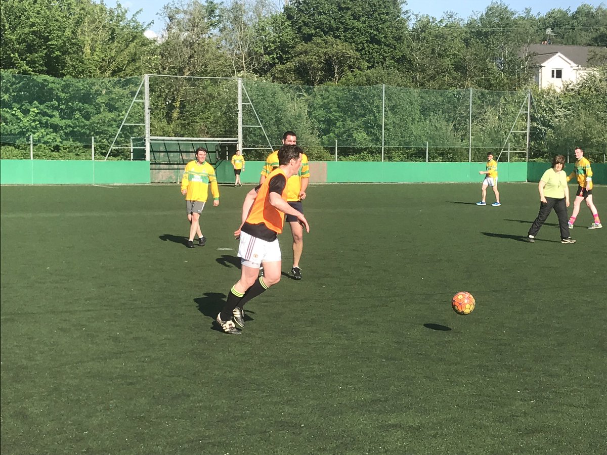 Glorious sunshine in Glanmire this evening, where PwC Cork staff team beat mgt team 4-3 in annual soccer match <a href="/PwCIreland/">PwC Ireland</a>