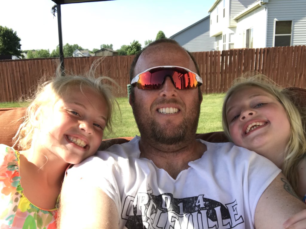 mdmclaugh's tweet photo. On the back patio with these two Birthday Girls listening to the @BaseballCville game cheering on the tigers on @94CountryWKKJ. #thegrillishot #drinksarecold https://t.co/k88midLjkb