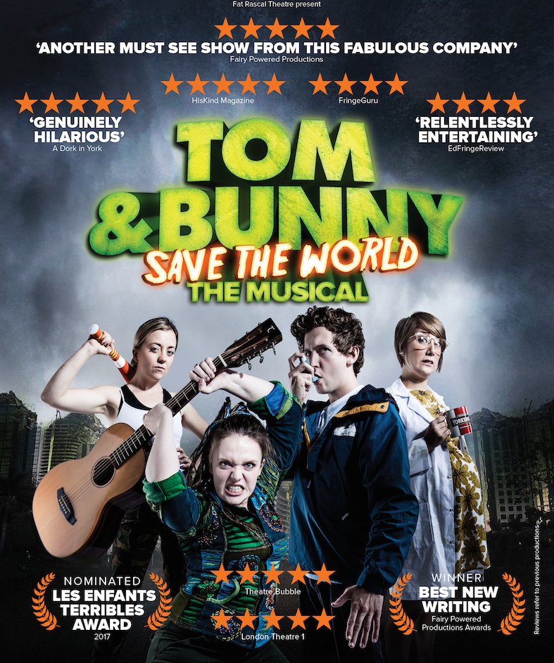 NETheatreGuide's tweet photo. Finishes Saturday: Tom and Bunny Save the World: The Musical ★★★★★ 
A @WeAreFatRascal production 
Newcastle @Alphabetti Theatre
Until Saturday 26th May 2018

REVIEW: https://t.co/FsRfr1dofh https://t.co/HlohHMpbOz