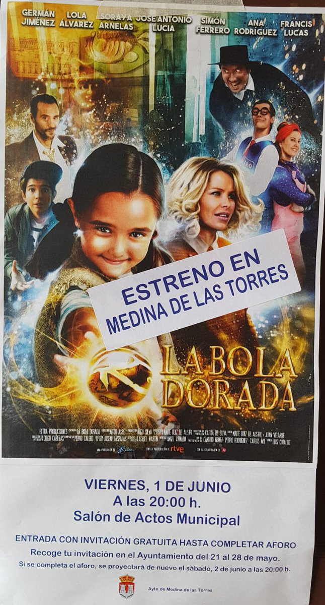 Seguimos con miles de espectadores por toda Extremadura los niños disfrutando con La BOLA Dorada una película pensada para ellos no para críticos adustos adultos