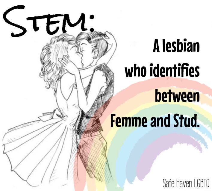 *A lesbian who identifies between Femme and Stud. 