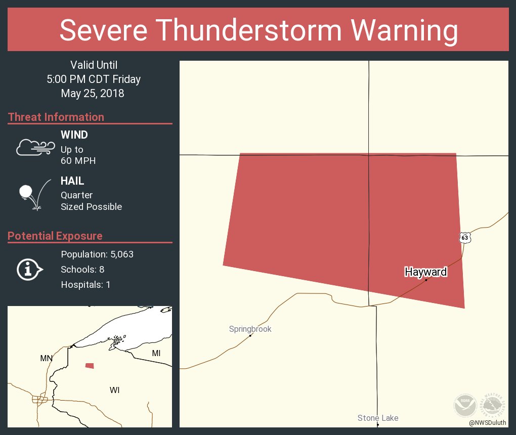 NWS Duluth on Twitter "Severe Thunderstorm Warning continues for