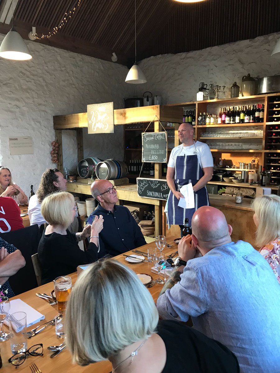 ChefTomKerridge's tweet photo. Loved cooking for the guests @rivercottage this evening! Thanks for all the questions about #LoseWeightforGood… See you tomorrow at the #RCFoodFair for more chatting and cooking! https://t.co/5xYamaD0Fr