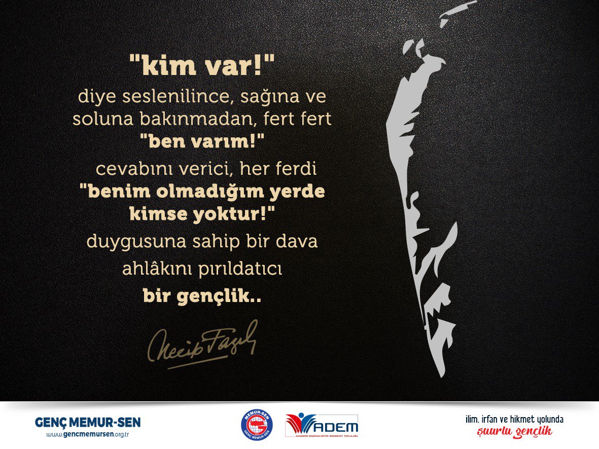 Üstad Şair, yazar ve fikir adamı #NecipFazılKısakürek'i vefatının 35. yılında sevgi, saygı ve rahmetle anıyoruz. pic.x.com/nnJTjJHHgz
