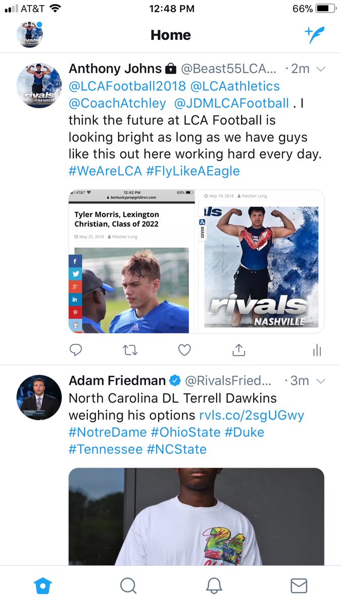 AnthonyJohnsLCA's tweet photo. Thanks so much for the love @KPGfootball Now itโs just time to put in the work and back up the hype #FlyLikeAEagle #WeAreLCA ..... @LCAFootball2018 @LCAathletics @JDMLCAFootball @CoachAtchley https://t.co/TTUtc3Q0Dw