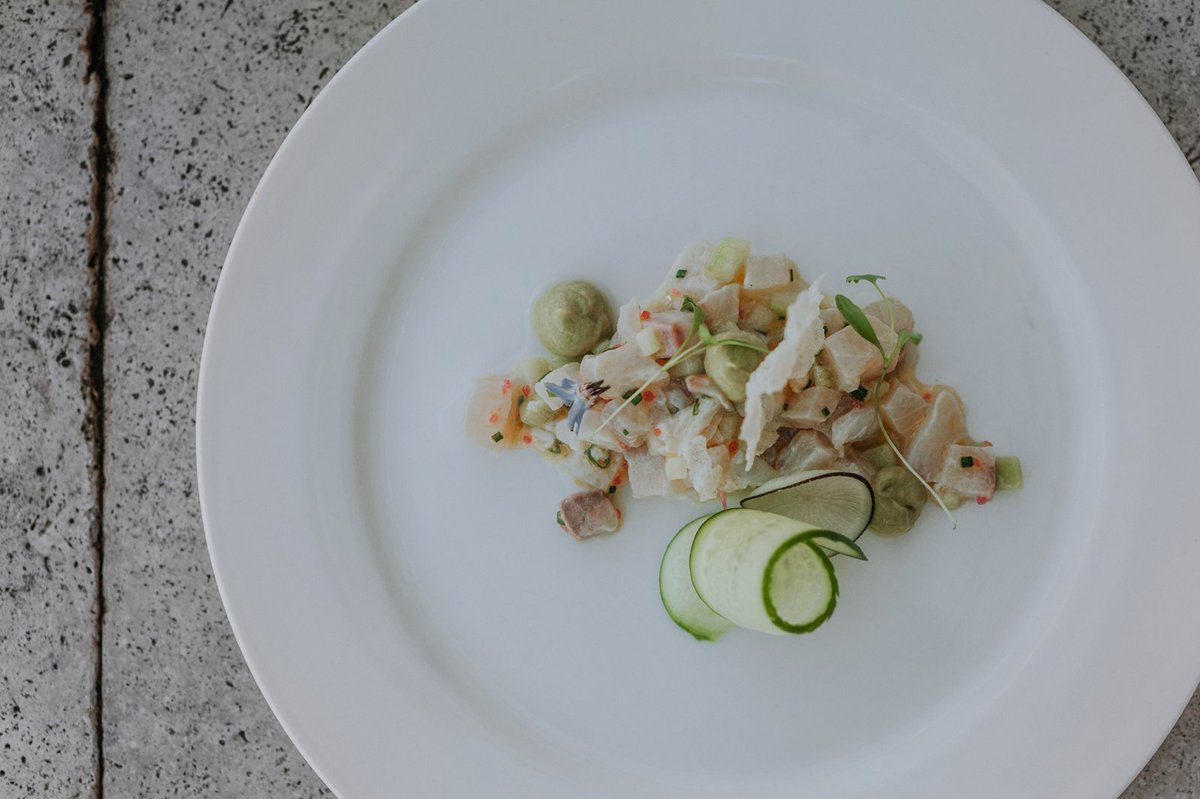 Kicking off White Label Lunch 2018 with Kingfish ceviche, scallop, avocado, cucumber, finger lime matched with our 2017 White Label Semillon &amp; 2013 Aged Release Semillon. #WLL18 #huntervalley #memberslunch