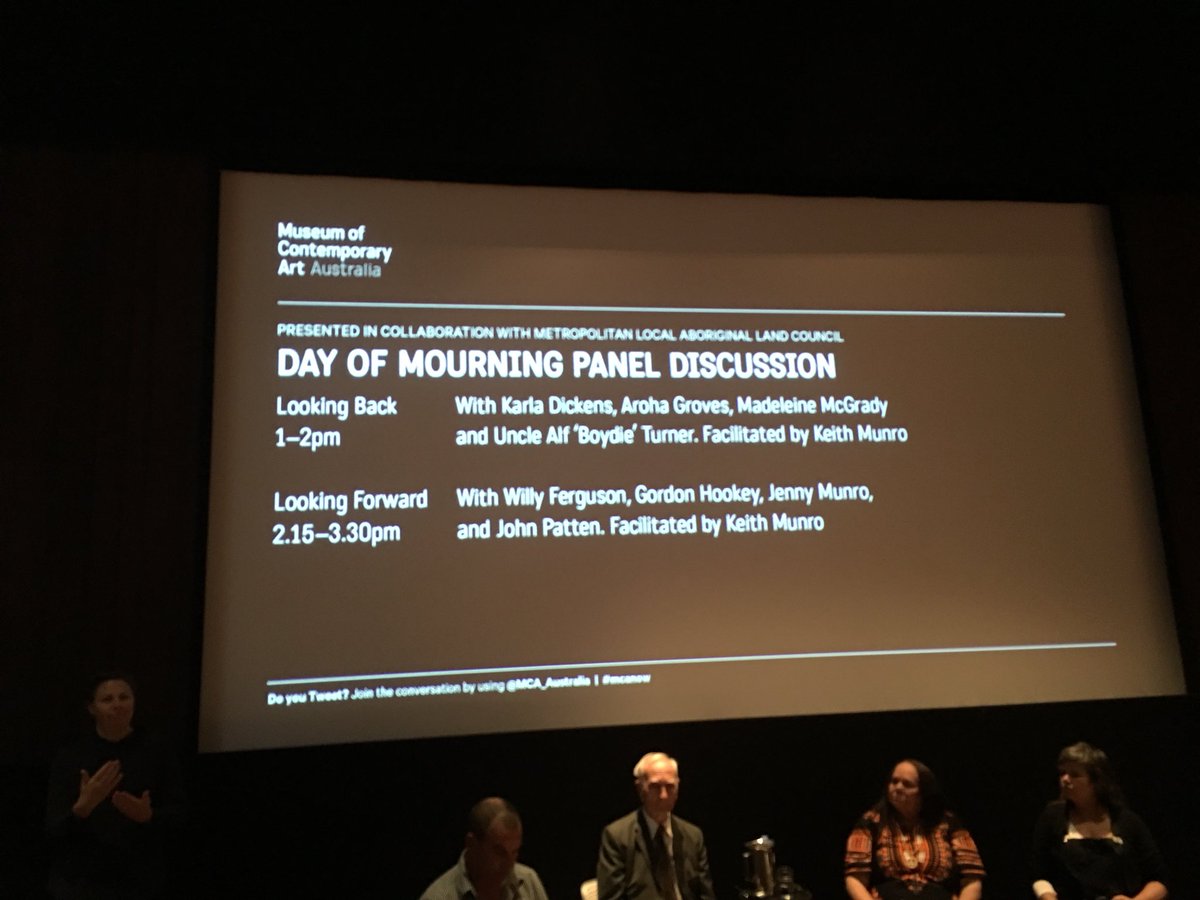 michelle__ives's tweet photo. At the ‘Day of Mourning Panel Discussion’ at the @MCA_Australia #mcanow https://t.co/SkPhB0Urnd