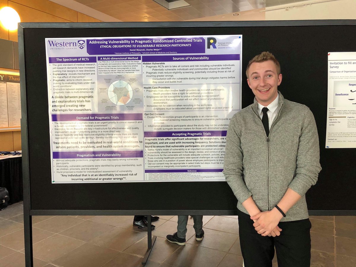 DanielWyzynski's tweet photo. Fantastic #conference @BioethicsCanada! Thank you @charlesweijer for your extensive #mentorship & #support. #CBS18 was an amazing #opportunity to present! Networking with @utjcb and @UofT_dlsph members before starting the #MHSc in September was amazing and I cannot wait to start! https://t.co/ZyhoGy2zOn