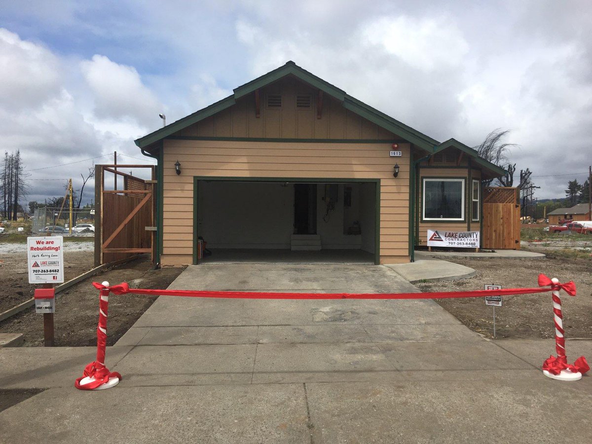 MarcLevine's tweet photo. Santa Rosa achieved an important milestone on the path to recovery from last year's wildfires: first rebuilt home in Coffey Park certified for occupancy! Here's to many more milestones to come. https://t.co/V4vitF2pcg