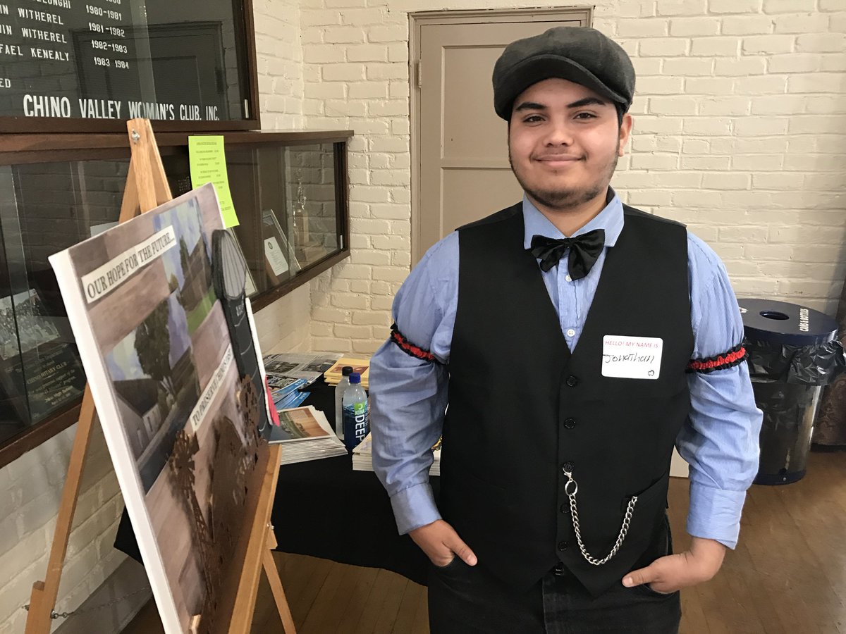 Jonathan Antillon of Fontana wears clothing reminiscent of the 1930s to Chino's Pioneer Picnic, held May 20 at the Chino Community Building, A history buff, Mr. Antillon found out about the Pioneer Picnic from his father Juan Antillon, who works for the city of Chino.