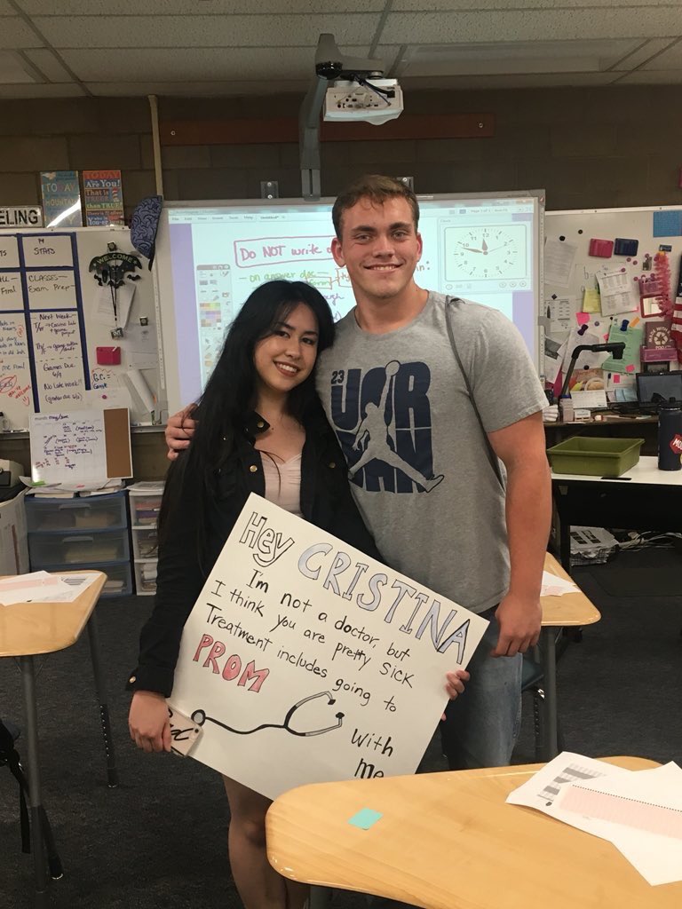 uchspromdraft's tweet photo. With the illest (and probably last) pick of the draft, Dale Gerlt makes SUREgeon that Cristina Maquera won’t be lonely at prom. 👩🏽‍⚕️ #14 https://t.co/cTtrX3uS0N