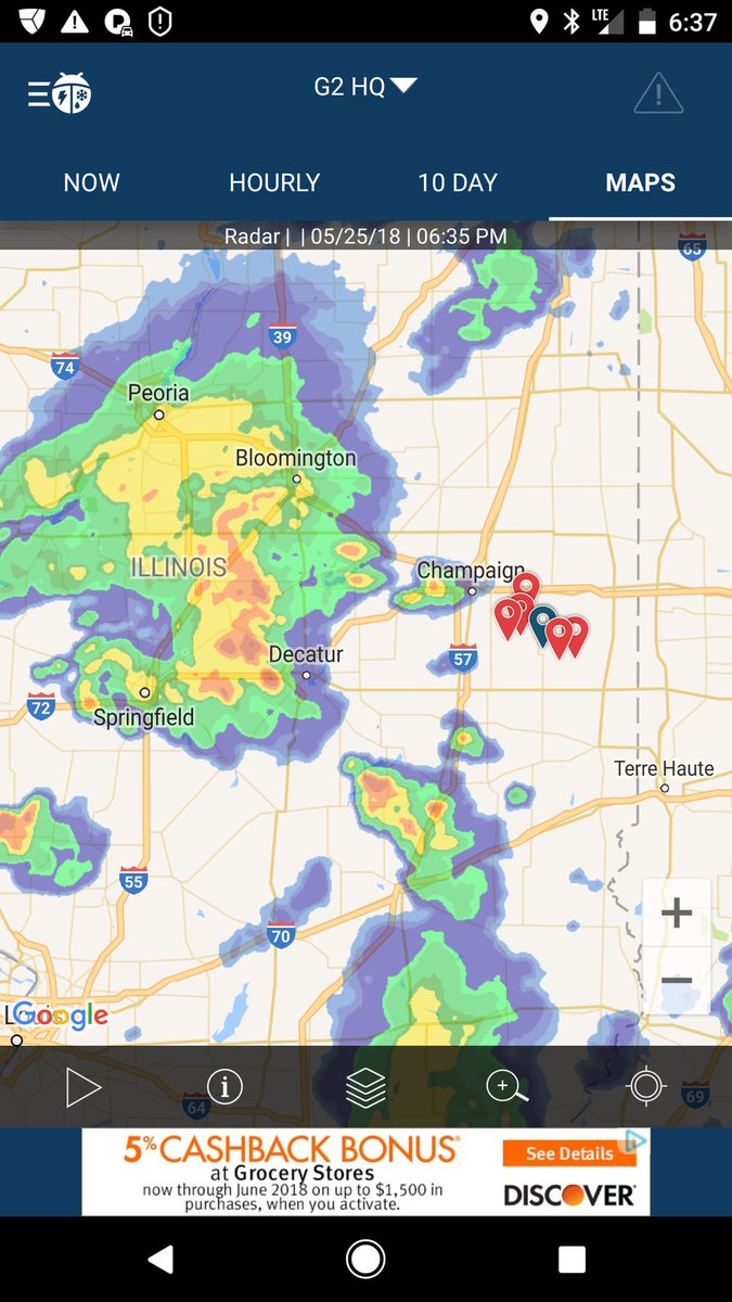 MohrFarms's tweet photo. See that little gap...That's what we call the Champaign County Pass... That right there folks... Just wide enough, we won't catch a damn drop of rain... #2018crop #canIjustgetaLittle #badOdds #cilwx https://t.co/UANxfY9YiW