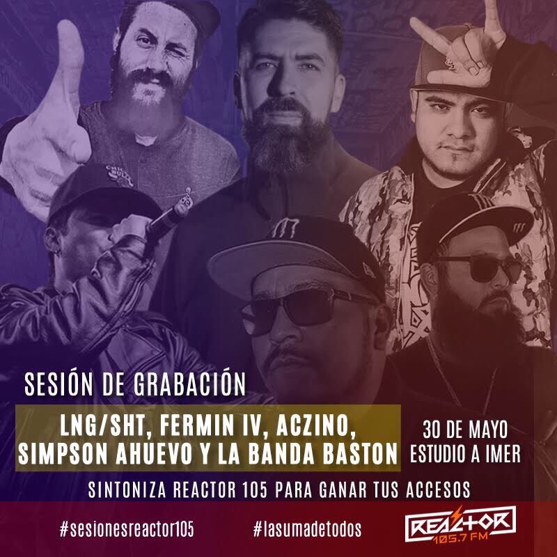 Reactor105's tweet image. ¿Están listos? 

¡Reactor trae para ustedes las #SesionesReactor105 con @aczino, @LngSHT, @ferminivc, @LaBandaBaston y @SimpsonAhuevo! Sean testigos de esta suma de talento en el Estudio A del @imerhoy. ¡Atentos a los turnos al aire! #LaSumaDeTodos.