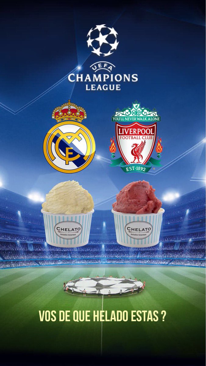 ChelatoHelados's tweet photo. Se viene la final de la champions y queremos saber vos de qué helado estás ? https://t.co/KXPUa7Gayu