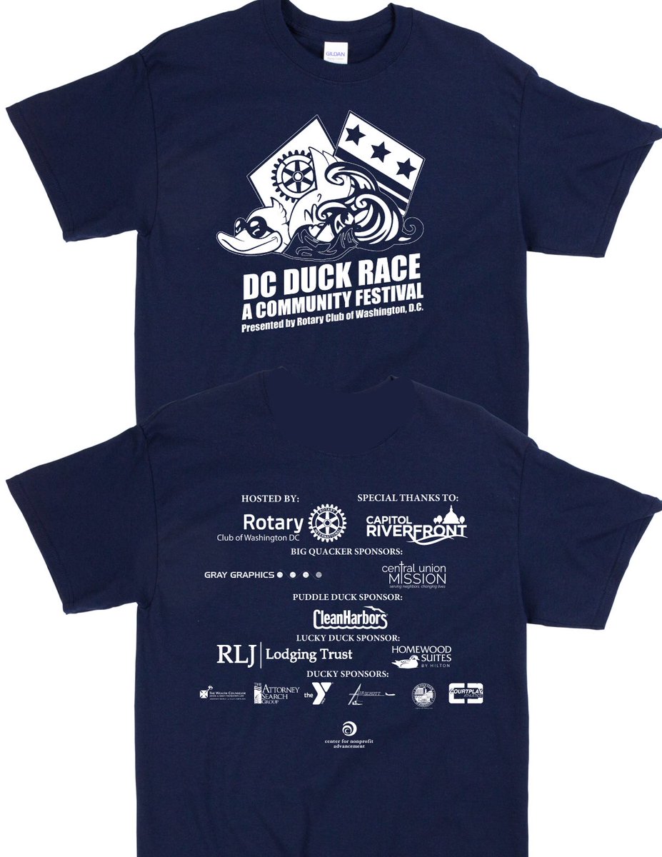 dcduckrace's tweet photo. A huge thank you to our sponsors and supporters! Aren’t those snazzy t-shirts! #DCDuckRace #GetYourDucksInTheRace #DCRotary #RotaryInternational #RotaryDistrict7620 #CapRiv #YardsPark #GrayGraphics #AnacostiaRiver #Anacostia #DucksOnTheAnscostia #rubberduck #rubberducky #dc https://t.co/0lIgougd0i