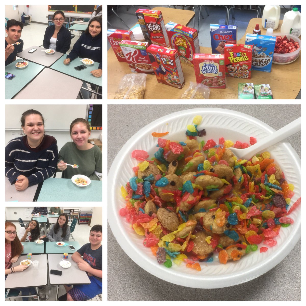 “Favorite Cereal Friday” 🥣 Celebrating our most successful yearbook yet! I sure am going to miss this crew. #herffjones #yearbook #yerds #success #pride #elms