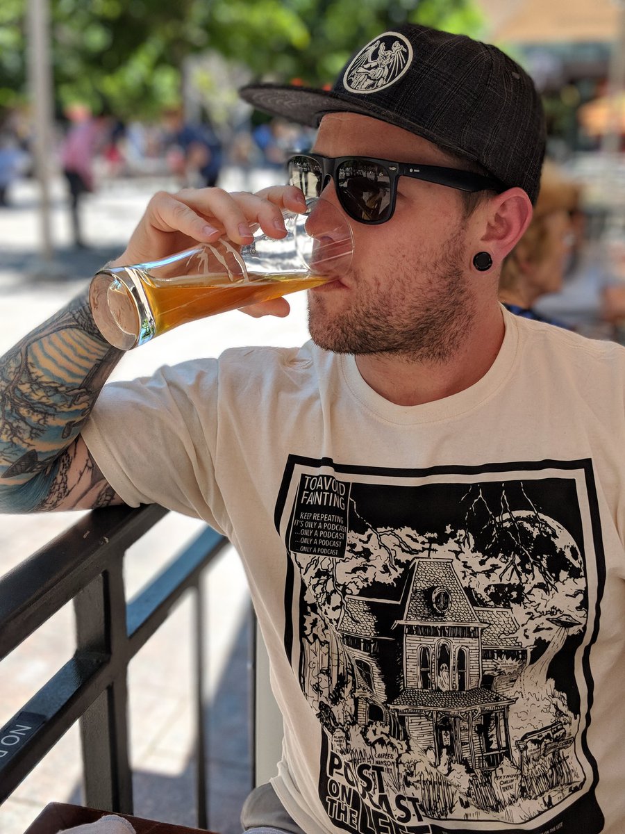 THEMitchDavis's tweet photo. Casual, totally not planned beer sipping photo in my badass new @LPontheleft shirt that came in the mail yesterday. Hail yourselves gents! Thanks for always making my commute suck way less https://t.co/SiH5yVLQEP