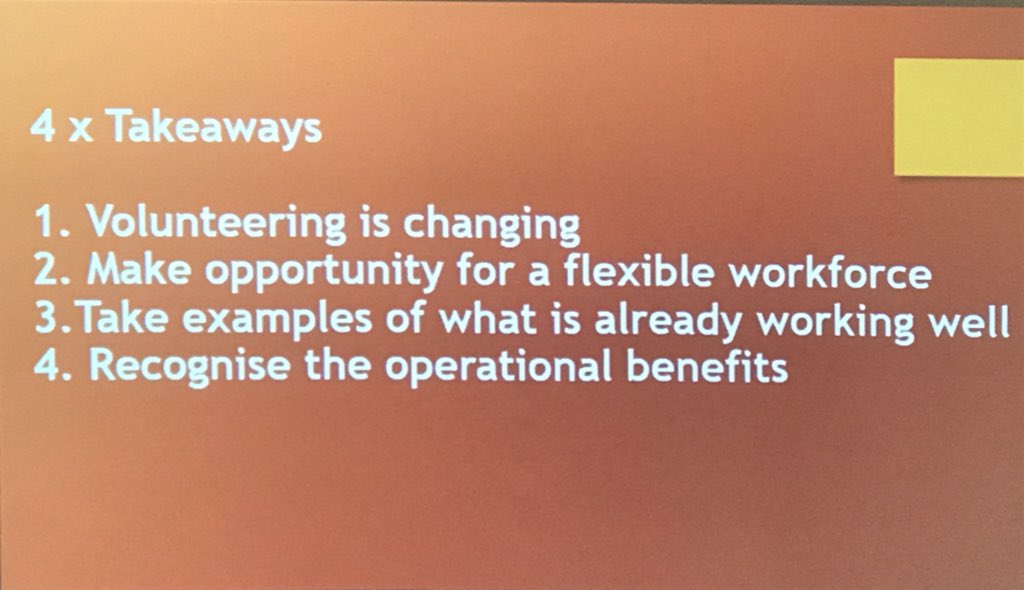 SASEStraining's tweet image. Amanda’s #flexiblevolunteering  4 Takeaways at #umf18