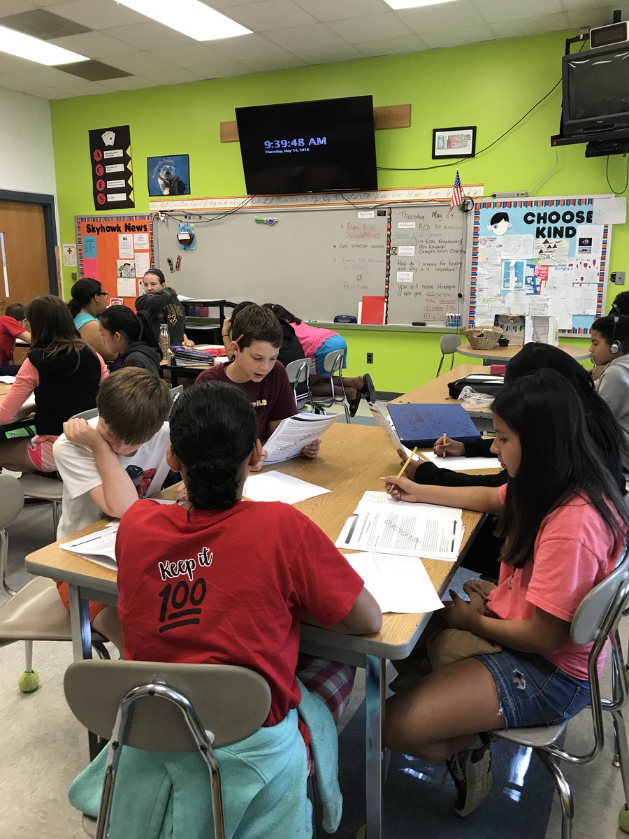 mrsedwardsMMS's tweet photo. Skyhawks solving riddles, competing for team points, and focusing before the BIG day. Extra thanks to our super literacy coach, Ms. McCullum! #wearemcdougle #teamskyhawks #eogtime https://t.co/r8Scya6iW4