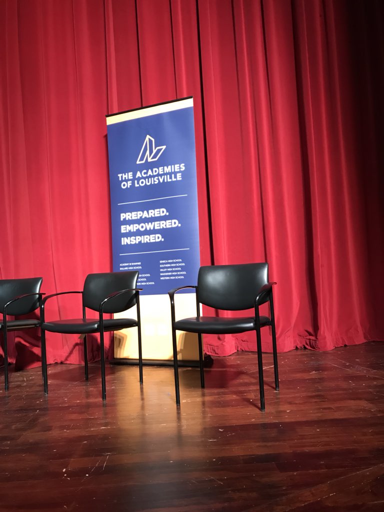 Champ4Scholars's tweet photo. A @atherton_high scholar speaks about what the @AcademiesofLou will do for them @atherton_high with @JCPSSuper speaking about the opportunities & Champion Aberli. @kids_inspire @cmkolb @jcpsforward @JCPSKY @tkonz @ChristyCRogers1 #academies #Area4success #Leaders https://t.co/qy6RomPdqV