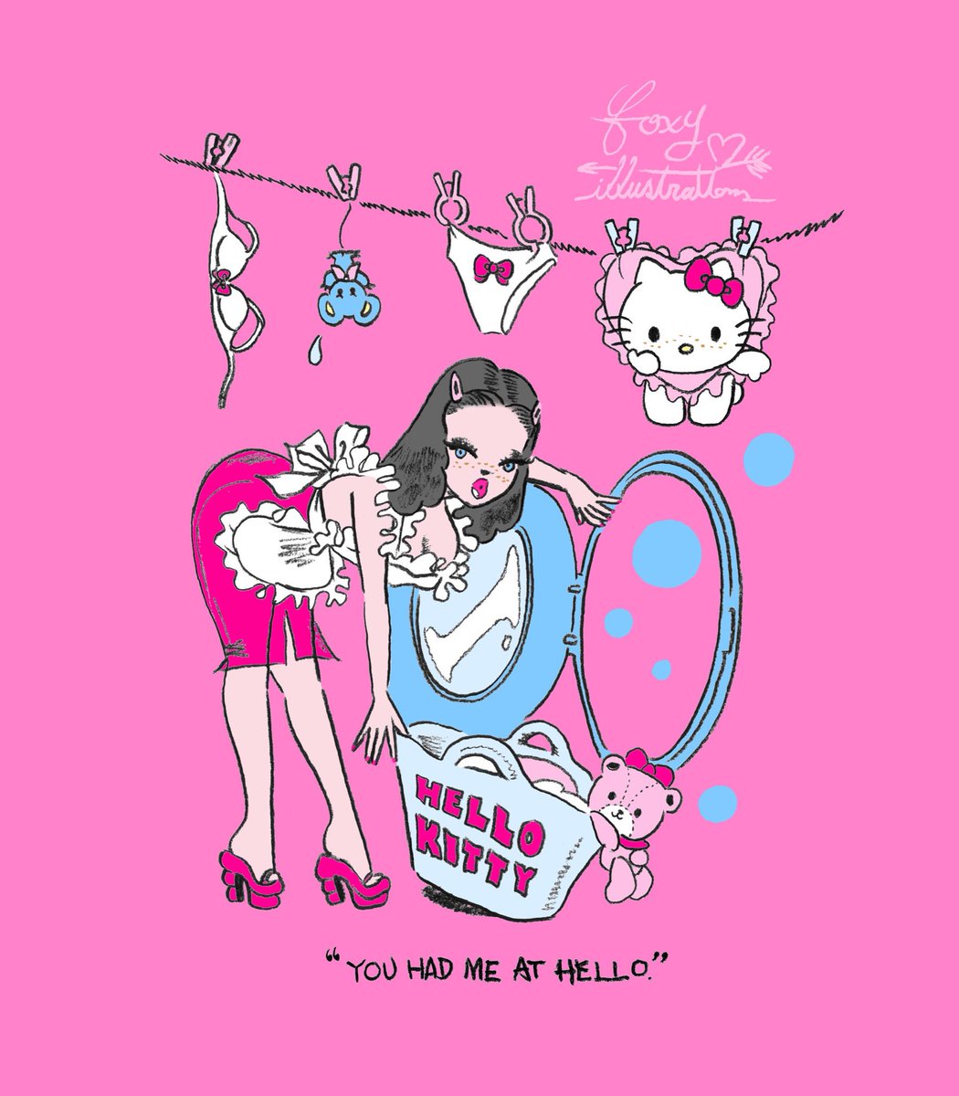 Foxy Illustrations Foxy Hello Kitty You Had Me At Hello Heads Up Kitty Girl I M Proud To Announce My First Official Collaboration With Hello Kitty Limited Pop Up Store Coming