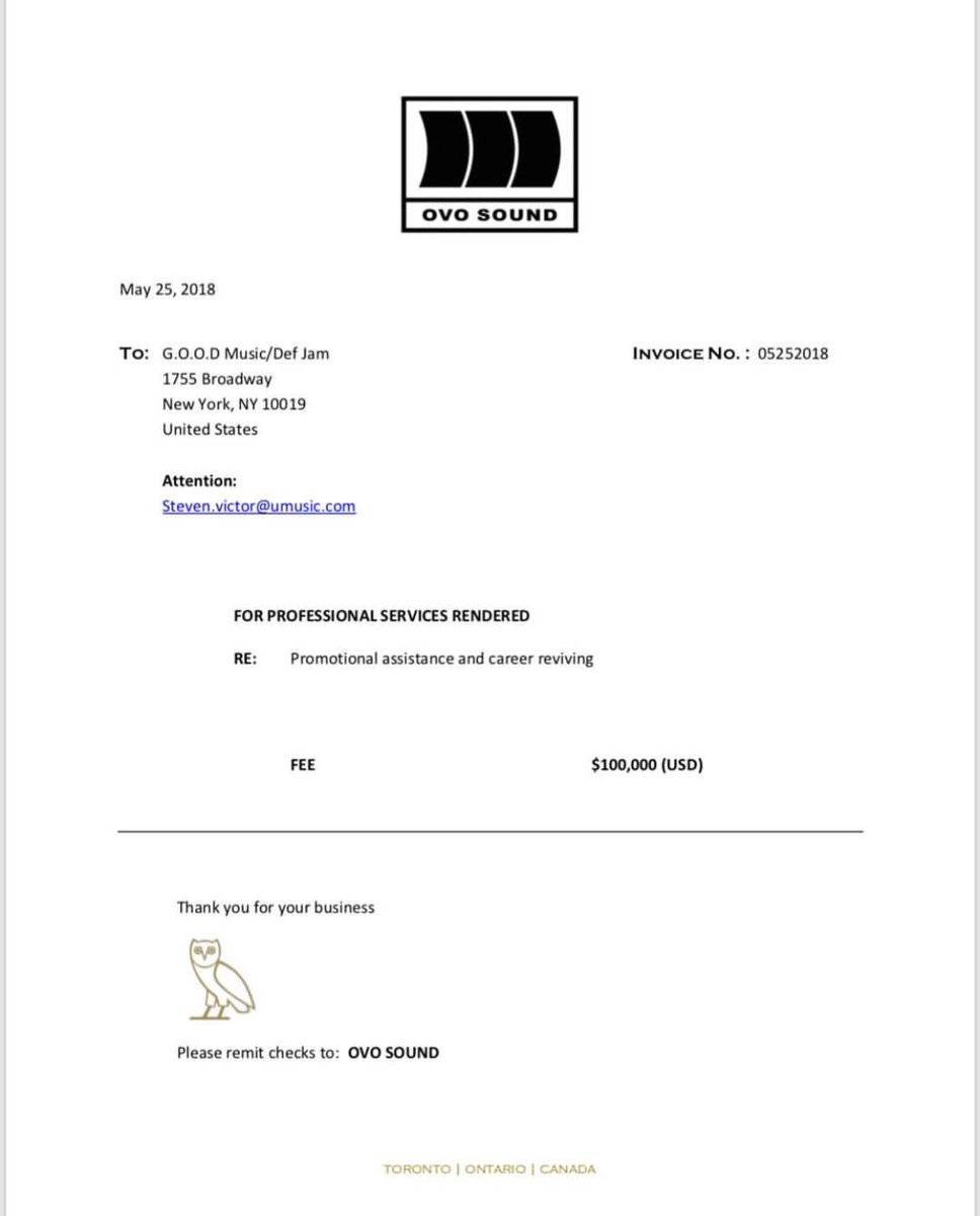 Drake really sent an invoice 💀💀💀