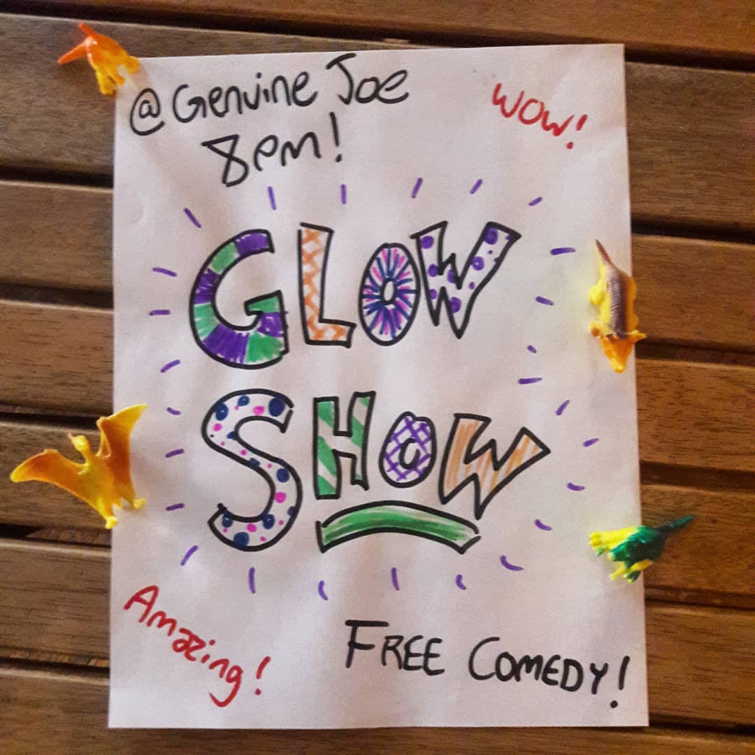 GenuineJoeATX's tweet photo. The GLOW SHOW is tomorrow night and every 4th Saturday!! Hosted by @JoeyZimmz !! This months show features Andrew Clarkston, Mitch Mekulsia, Jasmine Ellis, Austin Smartt, Andrew Cooksey, and Mike Feeney! https://t.co/Pi5FwBGJQ2
