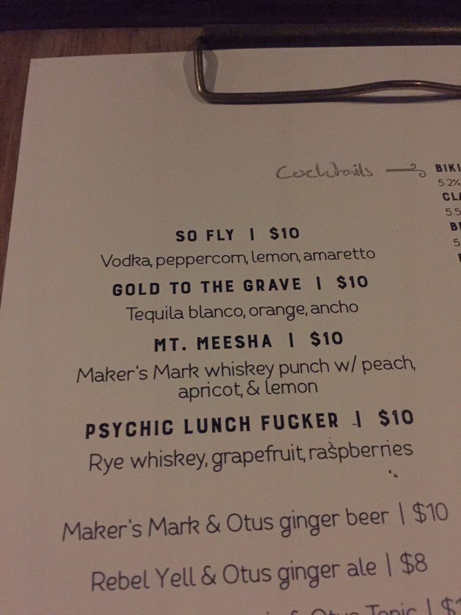 Okay. <a href="/OtusSupply/">Otus Supply</a>'s cocktails are names of our songs