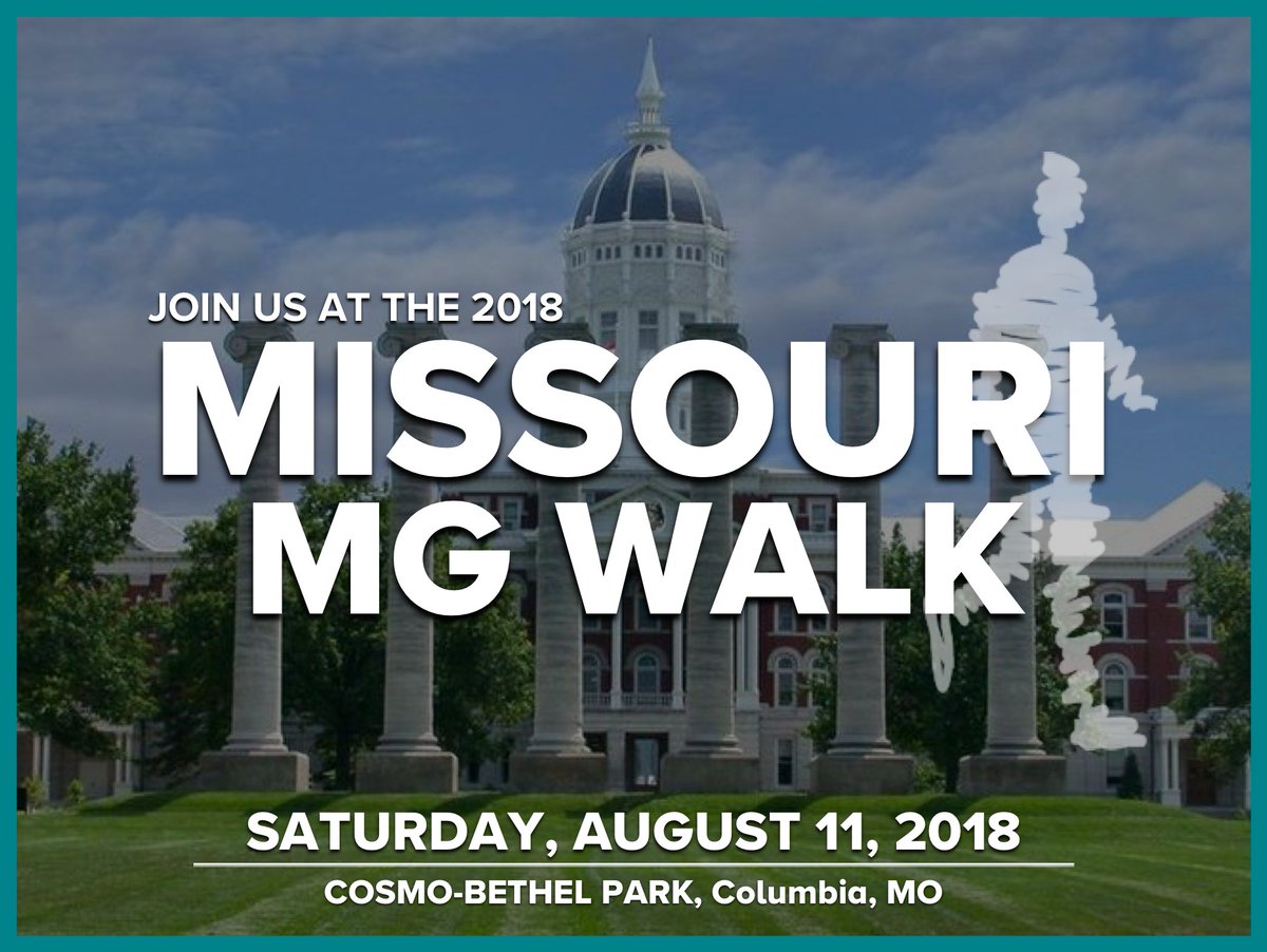 Join us August 11th for our first annual "MISSOURI MG WALK"! To learn more and or register, visit: ow.ly/q0dD30k8aLv #MGWalk #MGStrong #MGFA #Missouri