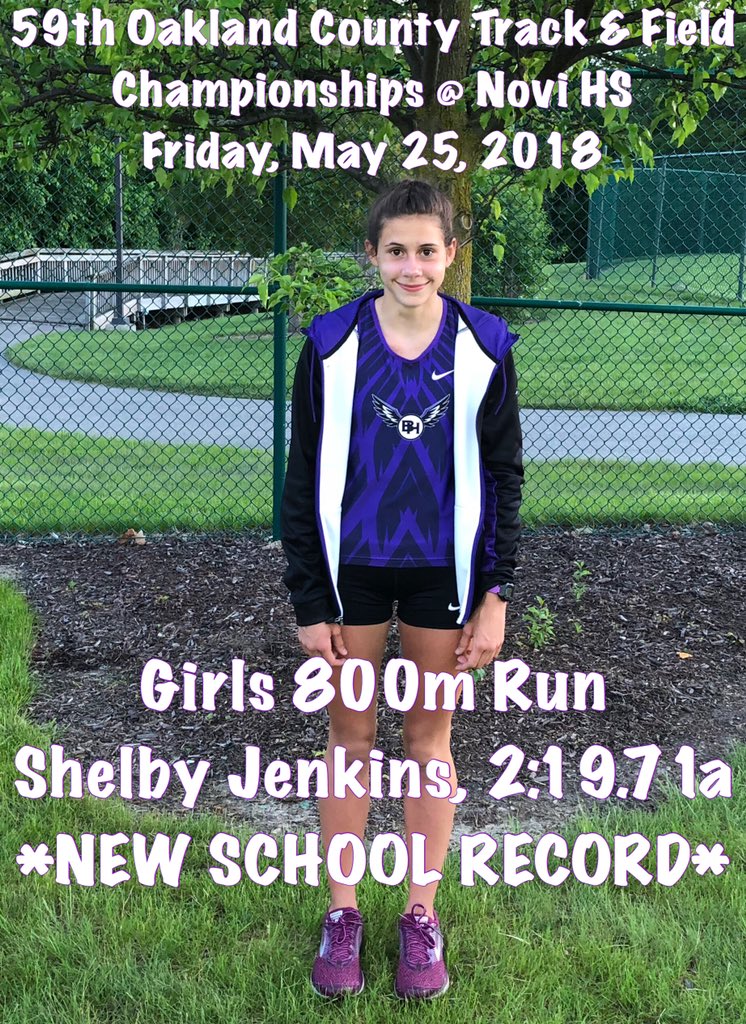 New school record for Shelby Jenkins in the 800m run! #ProudCoach #BHHSTFPRIDE @BHHSBlackHawks <a href="/BHBlackHawks/">BH Black Hawks</a> <a href="/bhschools/">Bloomfield Hills Schools</a> <a href="/PaulPkolin/">PKSports</a>