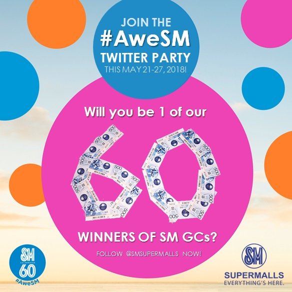 smsupermalls's tweet photo. IT'S DAY 6 of the #AweSM Twitter Party! Simply follow the mechanics and join now! Good luck! https://t.co/buGoSVyHLm