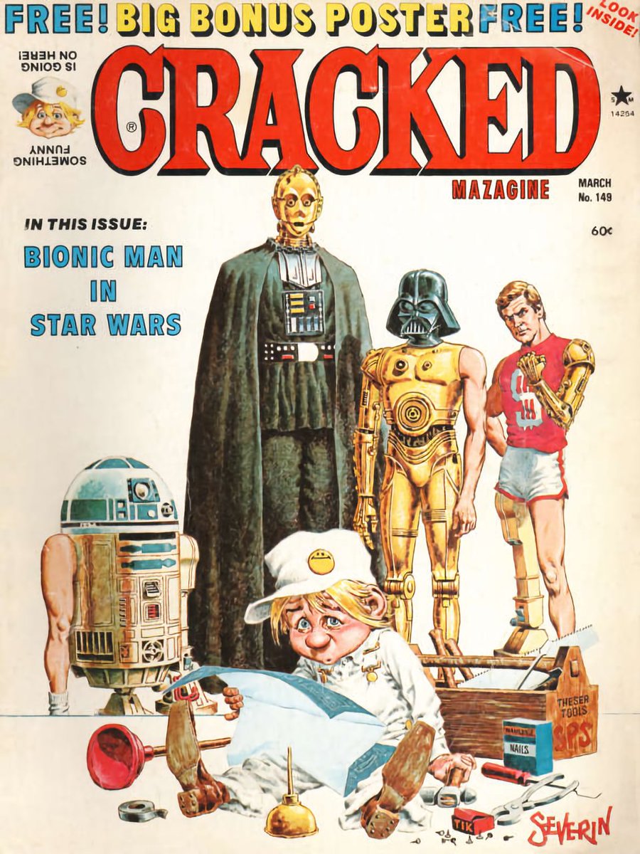 CRACKEDmag's tweet image. &quot;The Bionic Last Jedi&quot; #PutStarWarsInOtherFilms #TheBionicMan ##parody #StarWars #comics #crackedmagazine